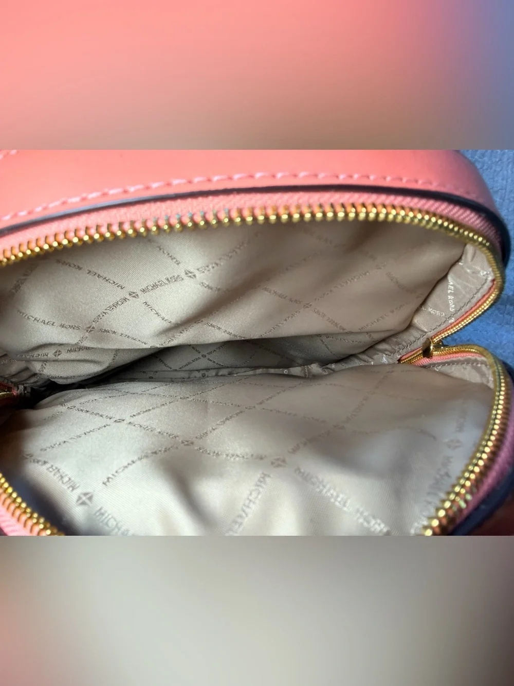 Michael Kors Medium Jaycee Zip Pocket Pebbled Leather Backpack Sherbet - Picture 7 of 15